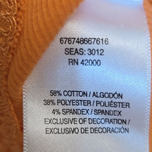 Route 66 Orange Y2K Ribbed Lace Trim Tank Top Size XS Elena Gilbert Bella - Picture 9 of 10